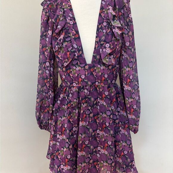 Hutch Purple Floral Mini Dress - Picture 5 of 9